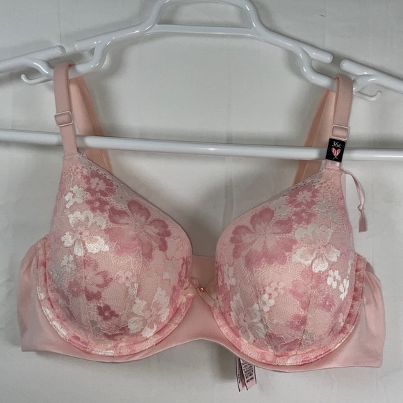 NWT Body by Victoria’s Secret Lined Demi Bra Pink Lace Size 36C - Picture 3 of 9
